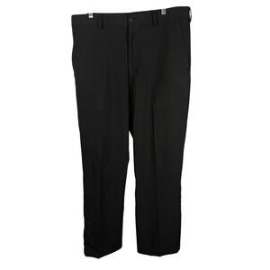 Cutter and Buck Mens Black Golf Pants Flat Front Straight Leg Dress Trouser38x32